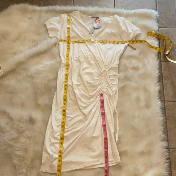 NWT Tart Collection Dress white/ivory 100% ORGANIC COTTON XS M - skirt ruching - Picture 11 of 11